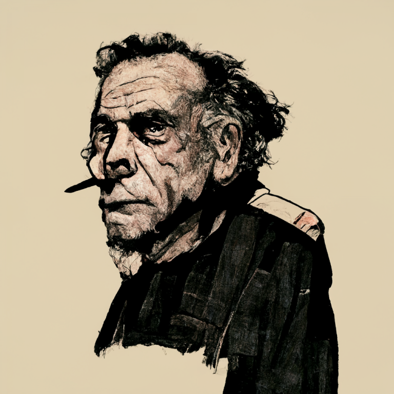 Charles Bukowski in the style of Egon Schiele