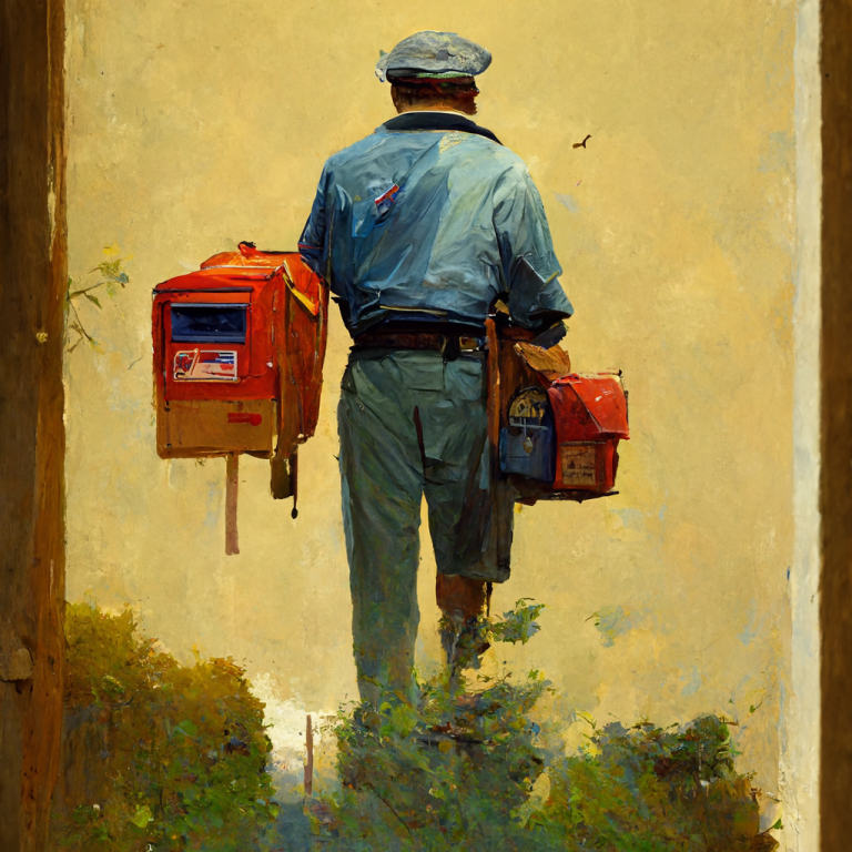 a mailman delivering mail