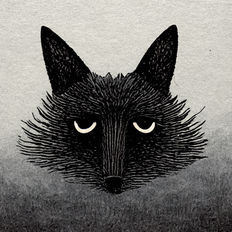 a wolf in the style of Edward Gorey