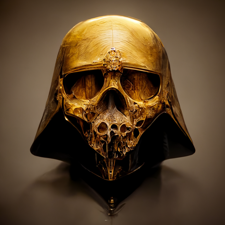 golden Darth Vader skull
