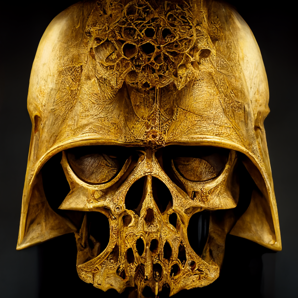 golden Darth Vader skull